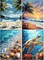 4 Pack Diamond Art Kits for Adults,5D Beach Diamond Painting DIY Diamond Art Sea Turtle Diamond Painting Kits for Adult